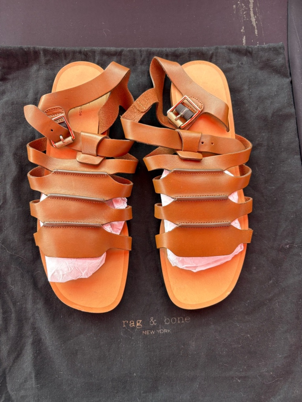 rag & bone Karli Brown Leather Multi-Strap Sandals